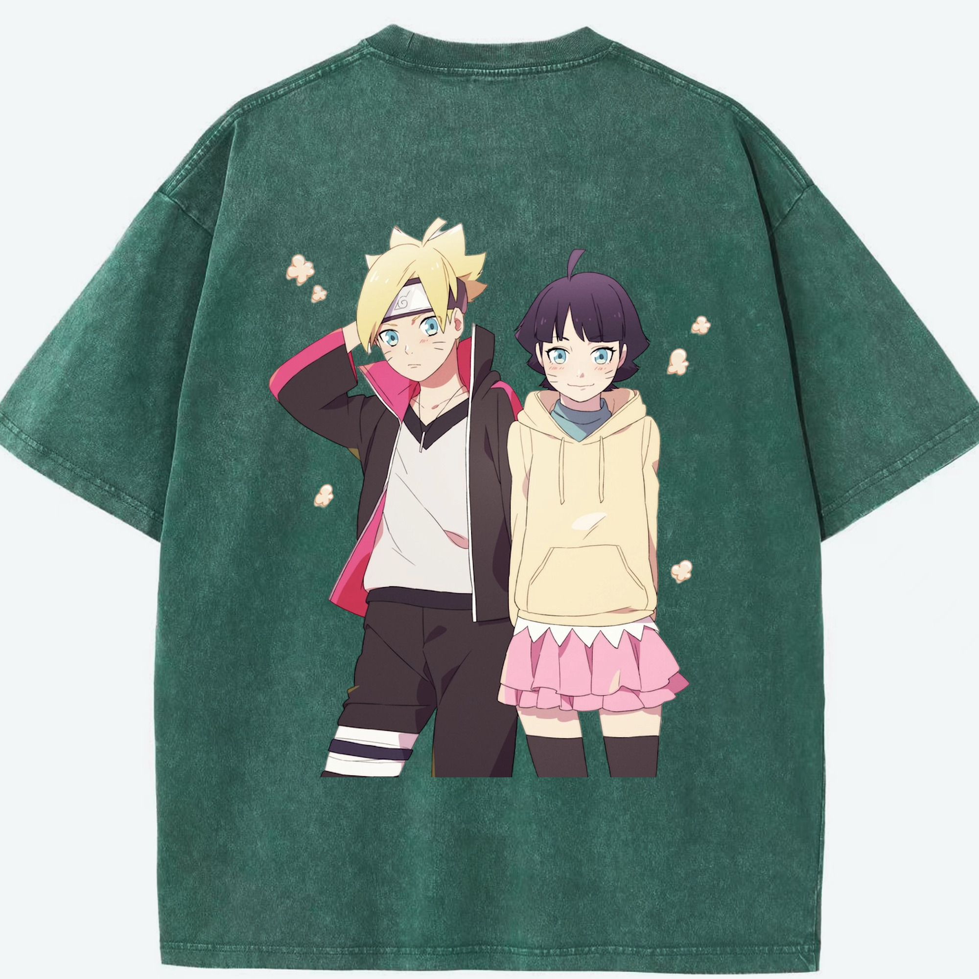 （画像用） NARUTO -ナルト- うずまき ボルト Uzumaki Boruto 綿100% ヴィンテージ風 半袖Tシャツ（背面プリント）